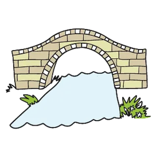 A stone bridge over a rushing river.