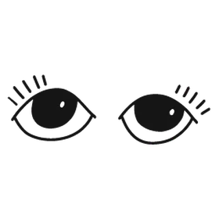 A pair of wide-open eyes.